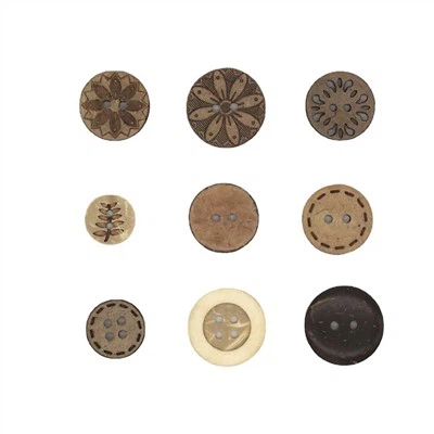 装飾的なココナッツ シェル ボタン